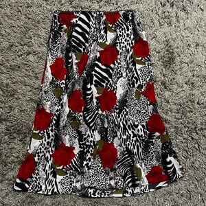 90s Briggs Floral Print Midi Maxi Skirt Size 1X